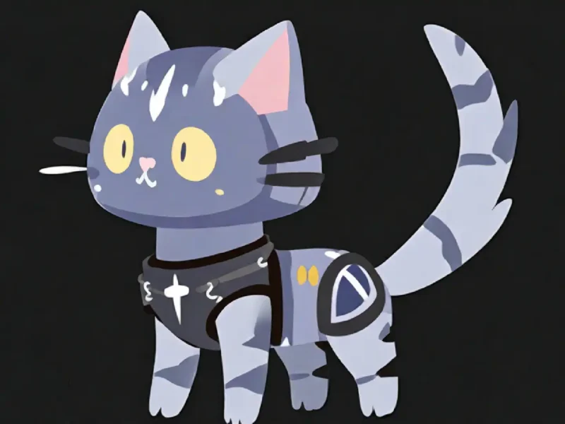 鎧をまとった猫　Fork Art illustration2